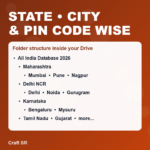 State city and PIN code wise data